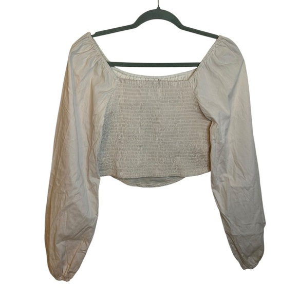 Japna Cream Puff Sleeve Smocked Corset Blouse - Picture 2 of 3